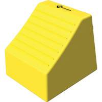 Cale de roue ultra-robuste pour l'exploitation mini&egrave;re Checkers Safety sans support, PEHD, Jaune, 14-1/2" la x 17-1/2" p x 16" h GTA Hardware Inc