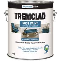 Tremclad&reg; Water-Based Rust Paint, 3.78 L, Gallon, Black GTA Hardware Inc