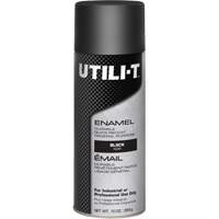 UTILI-T General Purpose Enamel Spray Paint, Black, Gloss, 10 oz./283 g, Aerosol Can GTA Hardware Inc