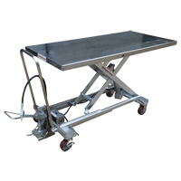 Pneumatic Hydraulic Scissor Lift Table, Stainless Steel, 63" L x 31-1/2" W, 1000 lbs. Cap. GTA Hardware Inc