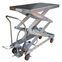 Pneumatic Hydraulic Scissor Lift Table, Stainless Steel, 47-1/4" L x 24" W, 1500 lbs. Cap. GTA Hardware Inc