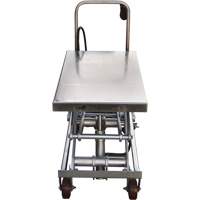 Pneumatic Hydraulic Scissor Lift Table, Stainless Steel, 35-1/2" L x 20" W, 800 lbs. Cap. GTA Hardware Inc