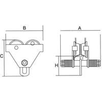 Adjustable Trolley with Safety Plates, 2000 lbs. (1 tons) GTA Hardware Inc