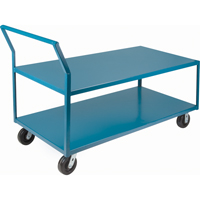Heavy-Duty Low Profile Shop Carts, 2 Tiers, 30" W x 60" D x 41" H, 2400 lbs. Cap. GTA Hardware Inc