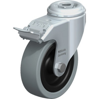 Light-Duty Caster, Swivel with Brake, 4" (101.6 mm), Solid Rubber, 242 lbs. (110 kg.) GTA Hardware Inc