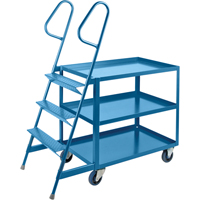 Stock Picking Carts, Steel, 24" W x 52" D, 3 Shelves, 1200 lbs. Capacity GTA Hardware Inc