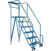 Mechanics/Maintenance Rolling Ladder, Steel, 6 Steps, 57" Platform Height GTA Hardware Inc