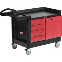Trademaster Mobile Cabinets & Work Centres, 4 Drawers, 49" L x 26-1/4" W x 38" H, Black GTA Hardware Inc