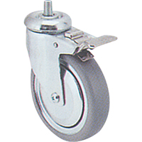 Zinc Plated Caster, Swivel with Brake, 3" (76 mm) Dia., 150 lbs. (68 kg.) Capacity GTA Hardware Inc