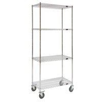 Wire Shelf Cart, Chrome Plated, 36" x 80" x 18", 800 lbs. Capacity GTA Hardware Inc