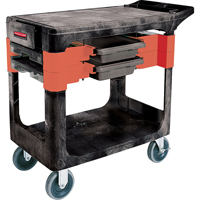 Maintenance Tool Cart, 2 Drawers, 38" L x 19-1/4" W x 33-3/8" H, Black GTA Hardware Inc