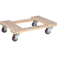 Hardwood Dolly, Polyurethane Wheels, 900 lbs. Capacity, 18" W x 24" D x 7" H GTA Hardware Inc