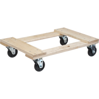 Hardwood Dolly, Polyolefin Wheels, 900 lbs. Capacity, 18" W x 24" D x 7" H GTA Hardware Inc