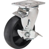 Roulettes haute temp&eacute;rature, Pivotant avec frein, 6" (152,4 mm), Nylon, 880 lb (399 kg) GTA Hardware Inc