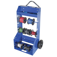Portable Wire Reel Caddy, Steel, 4 Rod, 29" W x 47-5/16" H x 21-7/8" D, 300 lbs. Capacity GTA Hardware Inc