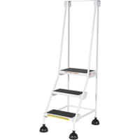Stop-Step Ladders, 3 Steps, 16" Step Width, 28-11/16" Platform Height, Steel GTA Hardware Inc