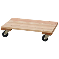 Solid Platform Wood Dolly, Rubber Wheels, 900 lbs. Capacity, 16" W x 24" D x 6" H GTA Hardware Inc