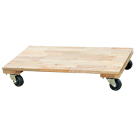 Solid Platform Wood Dolly, Rubber Wheels, 900 lbs. Capacity, 18" W x 30" D x 6" H GTA Hardware Inc
