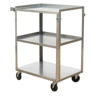 Chariots &agrave; tablette, 3 Tiers, 15-1/2" la x 32-1/8" h x 24" p, Capacit&eacute; 300 lb GTA Hardware Inc