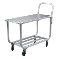 Chariot en aluminium &agrave; plateforme tubulaire, 700 lb Capacit&eacute;, Aluminium, 19" la x 42" ha x 46" p, Bordure vers le bas GTA Hardware Inc