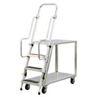 Chariot de pr&eacute;paration en aluminium avec &eacute;chelle, Aluminium, 22" la x 51-1/2" p, 2 tablettes, Capacit&eacute; 800 lb GTA Hardware Inc