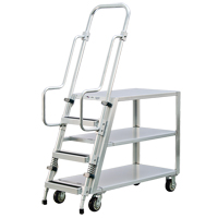 Chariot de pr&eacute;paration en aluminium avec &eacute;chelle, Aluminium, 22" la x 51-1/2" p, 3 tablettes, Capacit&eacute; 800 lb GTA Hardware Inc