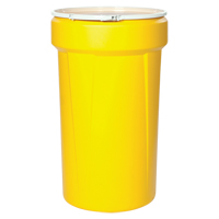 Nestable Polyethylene Drum, 55 US gal (45 imp. gal.), Open Top, Yellow GTA Hardware Inc