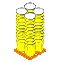 Nestable Polyethylene Drum, 30 US gal (25 imp. gal.), Open Top, Yellow GTA Hardware Inc