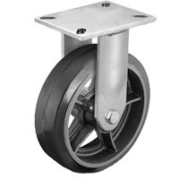 Heavy-Duty Plate Caster, Swivel, 6" (152.4 mm), Rubber, 450 lbs. (204 kg.) GTA Hardware Inc