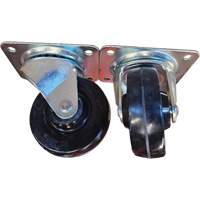 Plate Caster, Swivel, 4" (101.6 mm), Rubber, 225 lbs. (102 kg.) GTA Hardware Inc