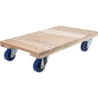 Medium-Duty Solid Wood Dollies, Polyolefin Wheels, 900 lbs. Capacity, 18" W x 24" D x 7" H GTA Hardware Inc