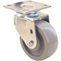 Roulette Max9, Pivotant, 5" (127 mm), Gris-WOW Envirothane, 1000 lb (453,6 kg) GTA Hardware Inc