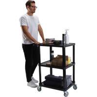 Chariot utilitaire avec tablette plate, 3 tiers, 18-1/8" x 37-3/8" x 27-3/4", Capacit&eacute; 330 lb GTA Hardware Inc