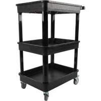 Chariot utilitaire avec tablette &agrave; bordure profonde, 3 tiers, 19" x 39-1/2" x 28-1/4", Capacit&eacute; 330 lb GTA Hardware Inc