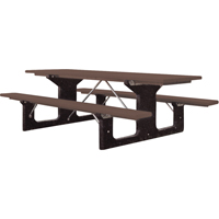 Recycled Plastic Picnic Tables, 6' L x 61-1/2" W, Brown GTA Hardware Inc