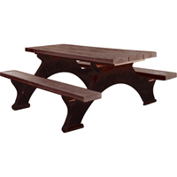 Recycled Plastic Picnic Tables, 8' L x 61-1/2" W, Brown GTA Hardware Inc
