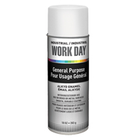 Industrial Work Day Paint, White, Gloss, 10 oz., Aerosol Can GTA Hardware Inc