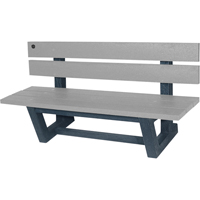 Bancs de parc d'ext&eacute;rieur, Plastique recycl&eacute;, 60" lo x 17" la x 17" h, Gris GTA Hardware Inc
