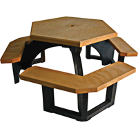 Recycled Plastic Hexagon Picnic Tables, 78" L x 78" W, Cedar GTA Hardware Inc