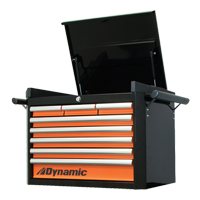 Top Tool Chest, 28" W, 8 Drawers, Black/Orange GTA Hardware Inc