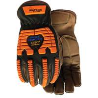Drill Sergeant Impact Gloves, Large, Grain Leather Palm, Slip-On Cuff GTA Hardware Inc