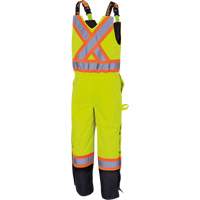 5041BB Pantalon &agrave; bretelles matelass&eacute; imperm&eacute;able, Polyester, Grand, Jaune lime haute visibilit&eacute; GTA Hardware Inc