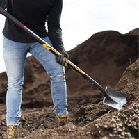 Pro Square Point Shovel, Fibreglass, Tempered Steel Blade, Straight Handle, 48" Long GTA Hardware Inc