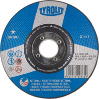 Basic 2-in-1 Grinding Wheel, 4-1/2" x 1/4", 7/8" Arbor, Type 27 GTA Hardware Inc