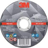 Silver Cut-Off Wheel, 4-1/2" x 0.045", 7/8" Arbor, Type 1, Ceramic, 13300 RPM GTA Hardware Inc