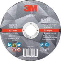 Silver Cut-Off Wheel, 5" x 0.045", 7/8" Arbor, Type 1, Ceramic, 12250 RPM GTA Hardware Inc