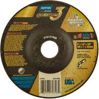 Quantum3 Grinding Wheel, 5" x 1/4", 7/8" Arbor, Ceramic, Type 27 GTA Hardware Inc