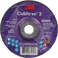 Cubitron 3 Depressed Centre Grinding Wheel, 4" x 1/4", 5/8" Arbor, Ceramic, Type T27 GTA Hardware Inc