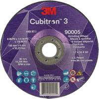 Cubitron 3 Depressed Centre Grinding Wheel, 6" x 1/4", 7/8" Arbor, Ceramic, Type T27 GTA Hardware Inc