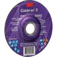 Meule &agrave; tronçonner Cubitron 3, 5" x 0,04", Arbre de 7/8", Type 27, C&eacute;ramique, 60 Tr/min GTA Hardware Inc